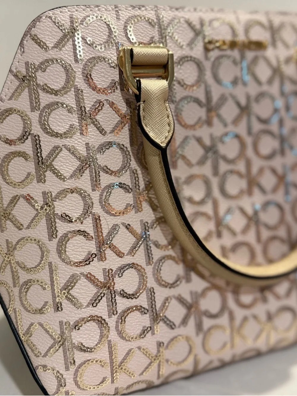 Calvin Klein NWT Women's Beige sparkle CK handbag